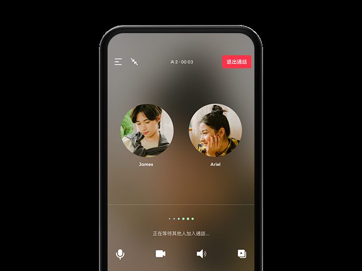 LINE 登录后语音视频通话功能画面